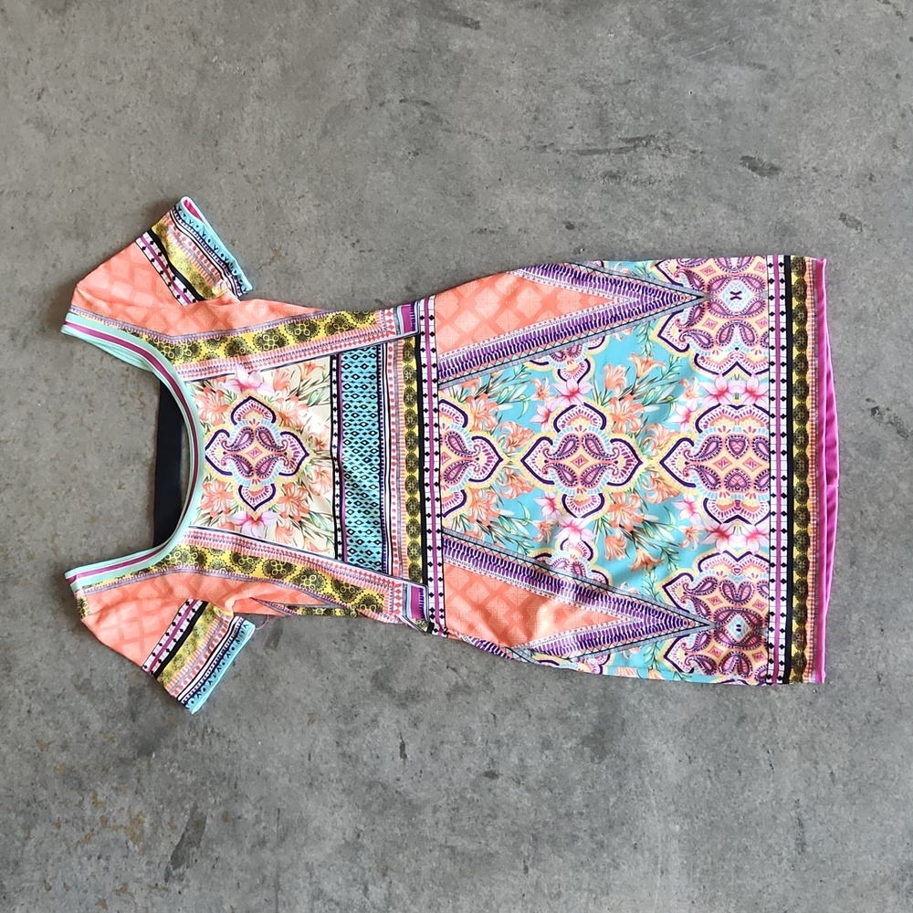 Printed backless dress